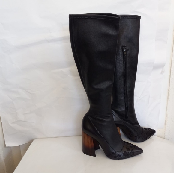 Eugenia Kim 'Jess' Embroidered Pointy Toe Bootie tall boots sz 38 Rare sold out - Picture 10 of 16